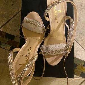 WOMEN HEEL_ champagne with rhinestones